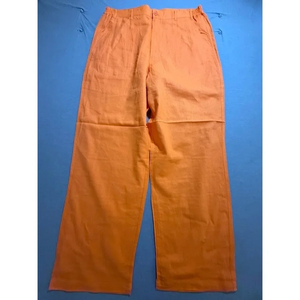 VZ Pants Mens‎ 3XL Orange Chino Straight Pleated Dress Men 40x34.